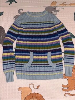 GAP Factory Light Blue Striped Kids Sweater